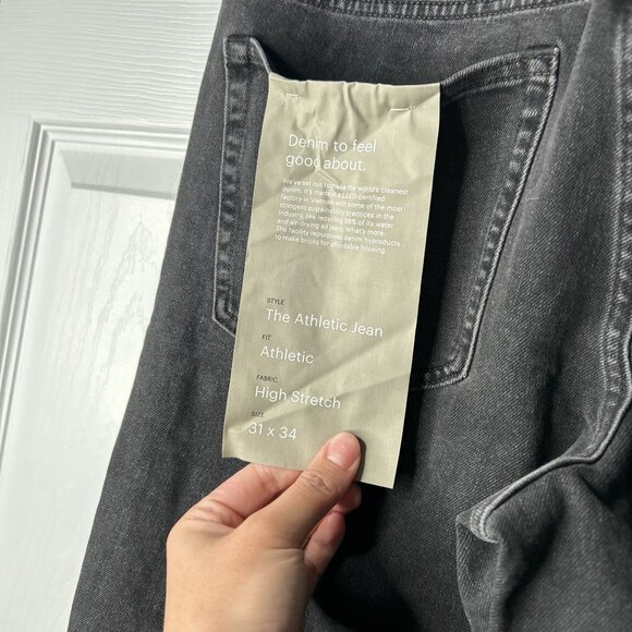 Everlane Uniform The Athletic Black High Stretch Jeans Men's Size 31 x 34 NWT - Picture 5 of 9